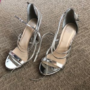 Silver high heels